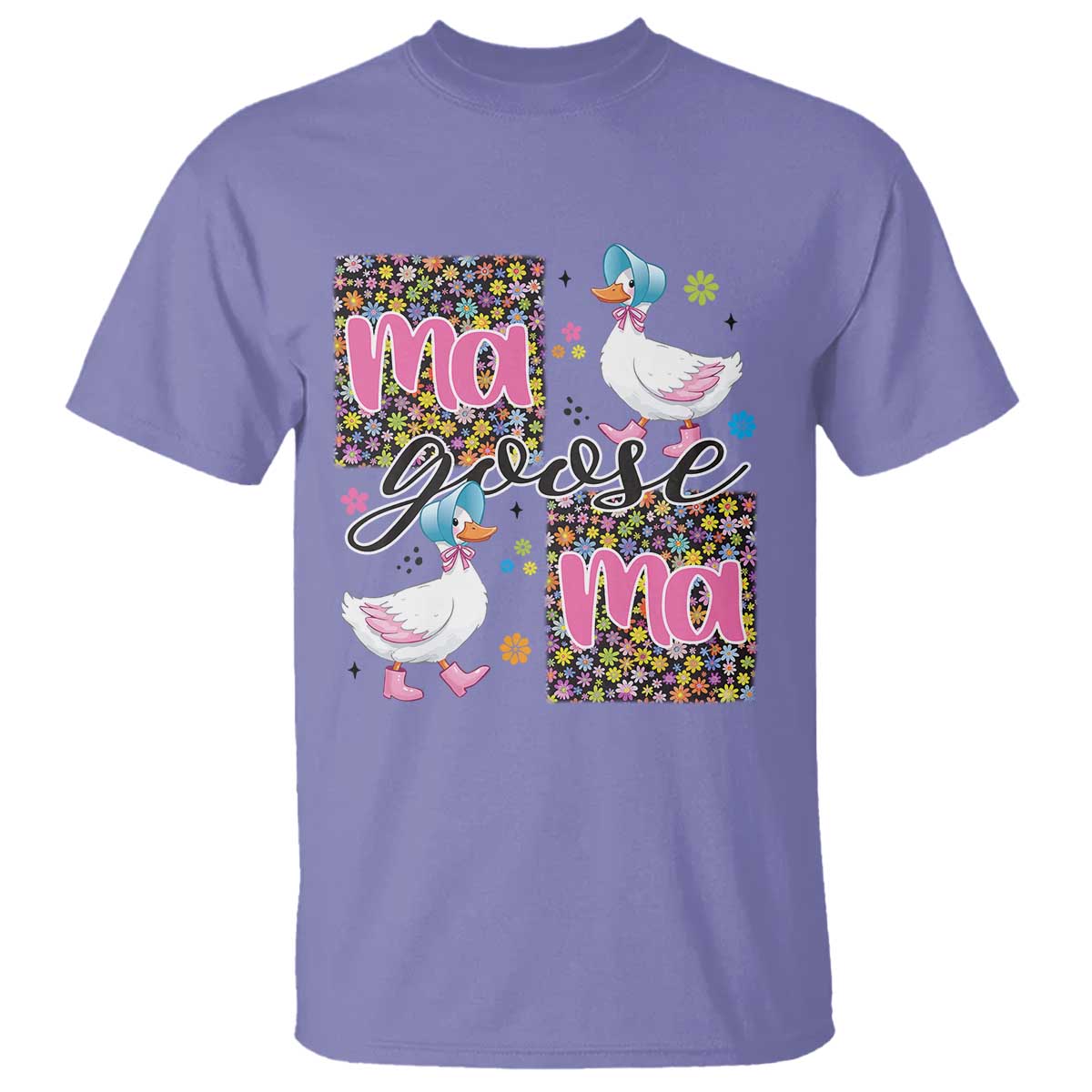 Floral Mama Goose T Shirt Coquette Vintage Aesthetic Geese Mom Mothers Day TS02 Violet Print Your Wear