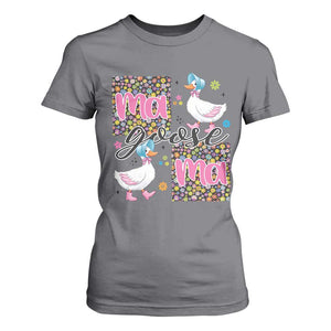 Floral Mama Goose T Shirt For Women Coquette Vintage Aesthetic Geese Mom Mothers Day TS02 Charcoal Print Your Wear
