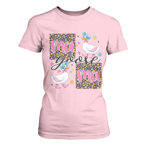 Floral Mama Goose T Shirt For Women Coquette Vintage Aesthetic Geese Mom Mothers Day TS02 Light Pink Print Your Wear