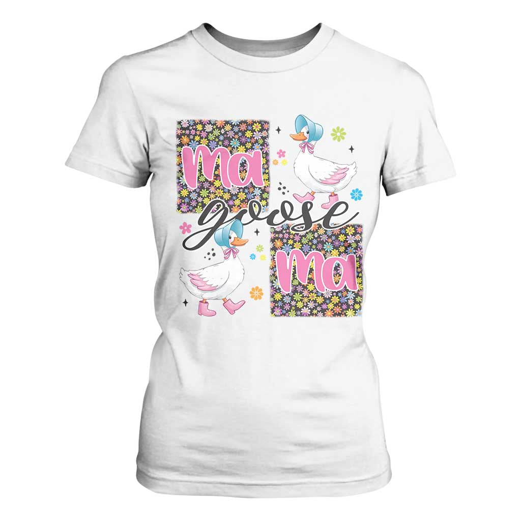 Floral Mama Goose T Shirt For Women Coquette Vintage Aesthetic Geese Mom Mothers Day TS02 White Print Your Wear