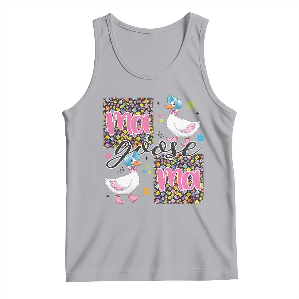 Floral Mama Goose Tank Top Coquette Vintage Aesthetic Geese Mom Mothers Day TS02 Athletic Heather Print Your Wear