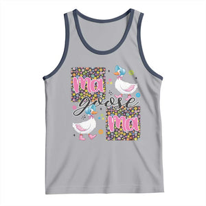 Floral Mama Goose Tank Top Coquette Vintage Aesthetic Geese Mom Mothers Day TS02 Athletic Heather Navy Print Your Wear