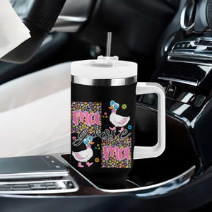 Floral Mama Goose Tumbler With Handle Coquette Vintage Aesthetic Geese Mom Mothers Day TS02 Print Your Wear