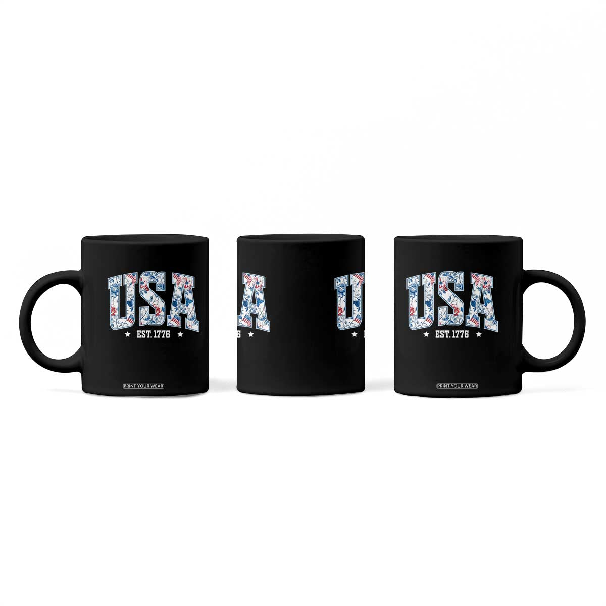 Floral USA Coffee Mug Est 1776 Patriotic American Girl 4th of July TS10 Print Your Wear