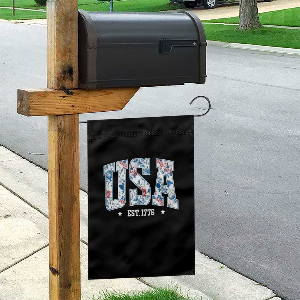 Floral USA Garden Flag Est 1776 Patriotic American Girl 4th of July TS10 Print Your Wear