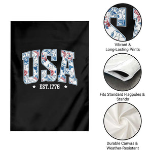 Floral USA Garden Flag Est 1776 Patriotic American Girl 4th of July TS10 Print Your Wear