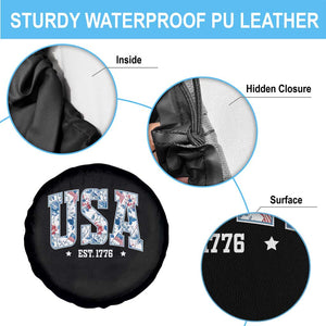 Floral USA Spare Tire Cover Est 1776 Patriotic American Girl 4th of July TS10 Print Your Wear