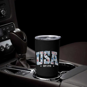 Floral USA Tumbler Cup Est 1776 Patriotic American Girl 4th of July TS10 Print Your Wear
