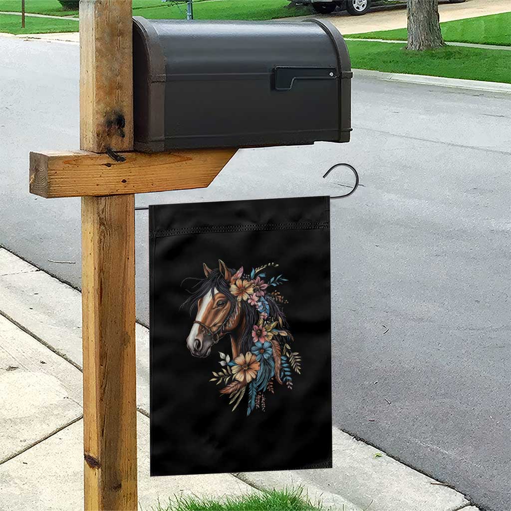 Floral Wild Horse Country Horse Riding Garden Flag TS11 Print Your Wear