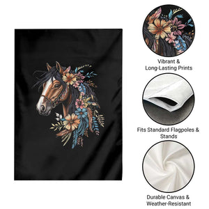 Floral Wild Horse Country Horse Riding Garden Flag TS11 Print Your Wear