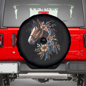 Floral Wild Horse Country Horse Riding Spare Tire Cover TS11 Black Print Your Wear
