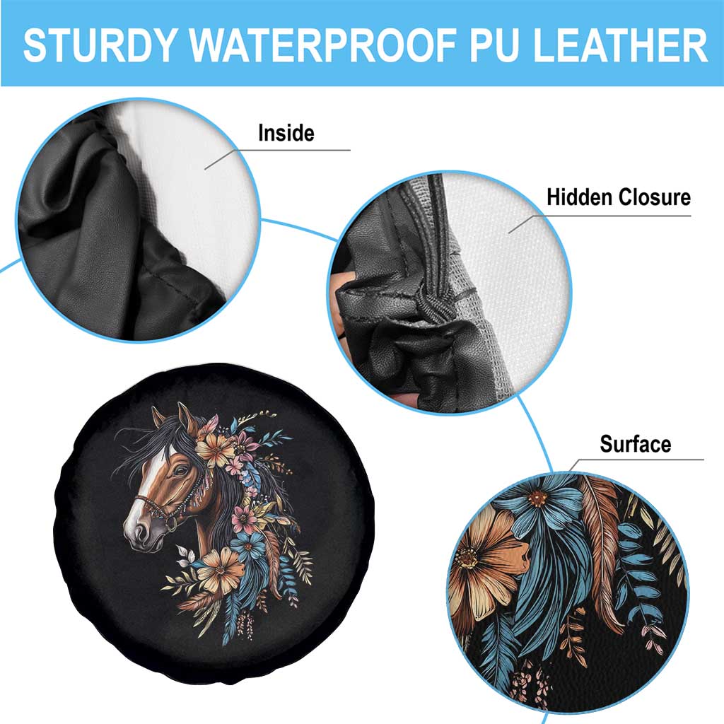 Floral Wild Horse Country Horse Riding Spare Tire Cover TS11 Print Your Wear