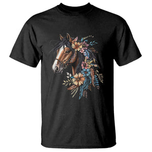 Floral Wild Horse Country Horse Riding T Shirt TS11 Black Print Your Wear