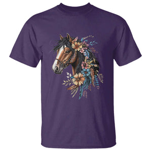 Floral Wild Horse Country Horse Riding T Shirt TS11 Purple Print Your Wear