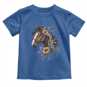 Floral Wild Horse Country Horse Riding Toddler T Shirt TS11 Royal Blue Print Your Wear