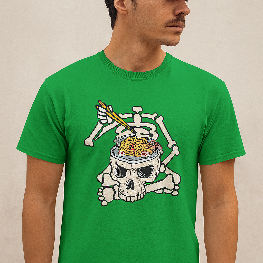 Food Lover T Shirt Skeleton Eating Ramen Japanese Noodle TS09 Print Your Wear