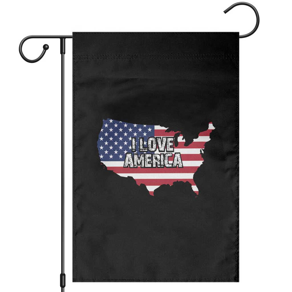 Fourth Of July Garden Flag I Love America USA Flag Map TS11 Black Print Your Wear