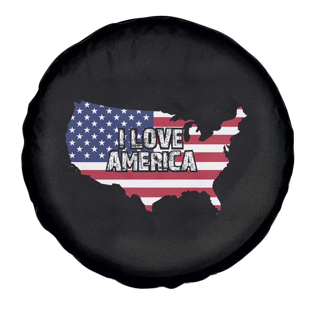 Fourth Of July Spare Tire Cover I Love America USA Flag Map TS11 Print Your Wear