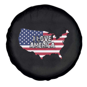 Fourth Of July Spare Tire Cover I Love America USA Flag Map TS11 Print Your Wear