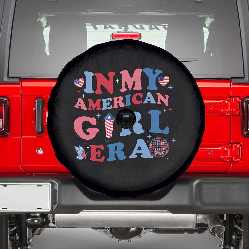 Fourth Of July Spare Tire Cover In My American Girl Era Red White Blue Independence Day Peace TS11 Black Print Your Wear