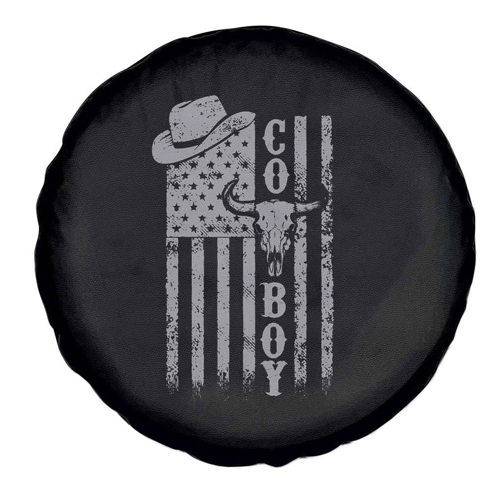 Fourth Of July Western Country Spare Tire Cover Howdy American Flag Cowboy Texas Rodeo Cow Skull TS11 Print Your Wear