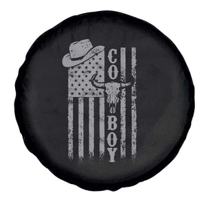 Fourth Of July Western Country Spare Tire Cover Howdy American Flag Cowboy Texas Rodeo Cow Skull TS11 Print Your Wear