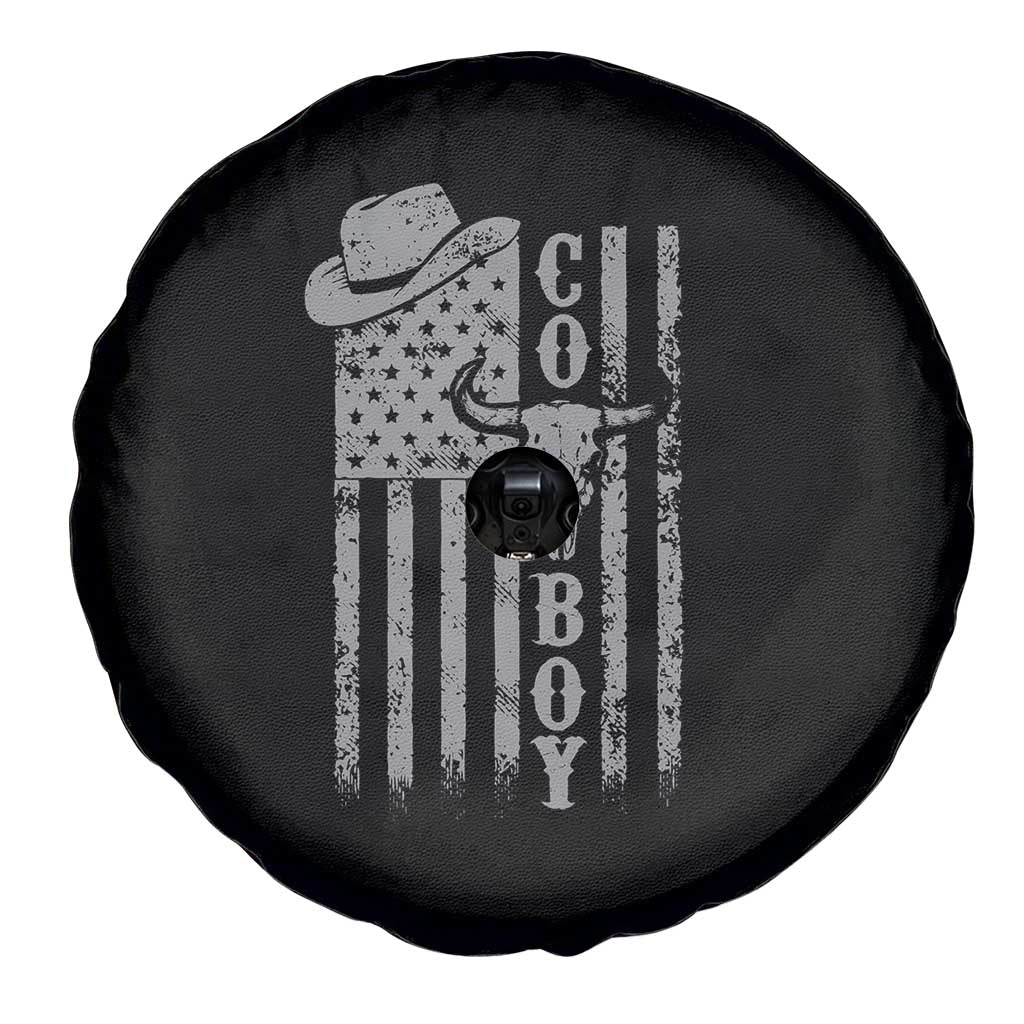Fourth Of July Western Country Spare Tire Cover Howdy American Flag Cowboy Texas Rodeo Cow Skull TS11 Print Your Wear