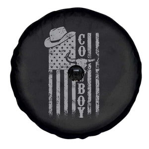 Fourth Of July Western Country Spare Tire Cover Howdy American Flag Cowboy Texas Rodeo Cow Skull TS11 Print Your Wear
