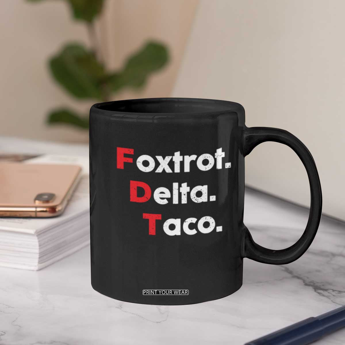 Foxtrot Delta Taco Coffee Mug Subtle FDT Resist TS10 Print Your Wear