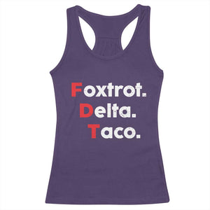 Foxtrot Delta Taco Racerback Tank Top Subtle FDT Resist TS10 Purple Print Your Wear
