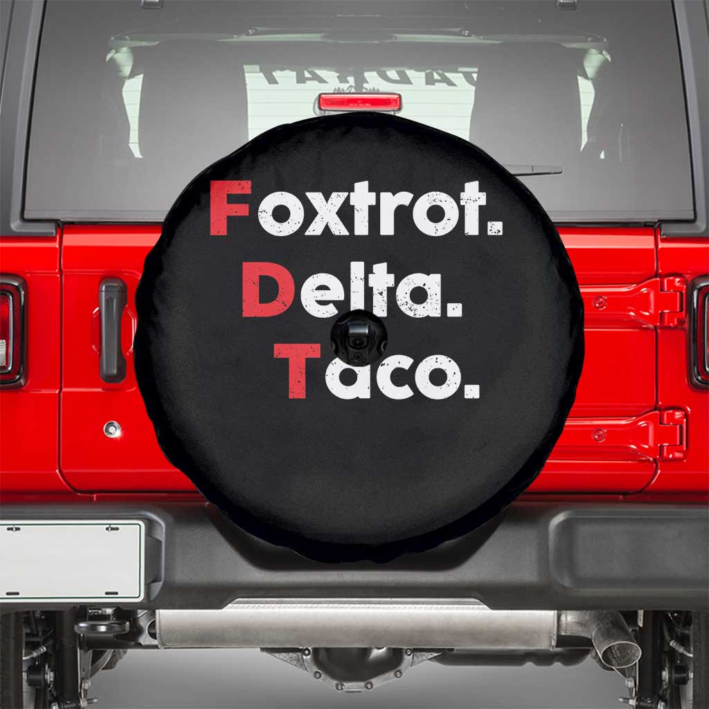 Foxtrot Delta Taco Spare Tire Cover Subtle FDT Resist TS10 Black Print Your Wear