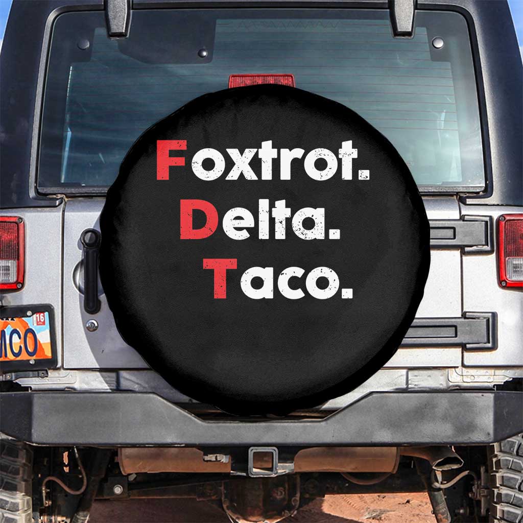Foxtrot Delta Taco Spare Tire Cover Subtle FDT Resist TS10 No hole Black Print Your Wear