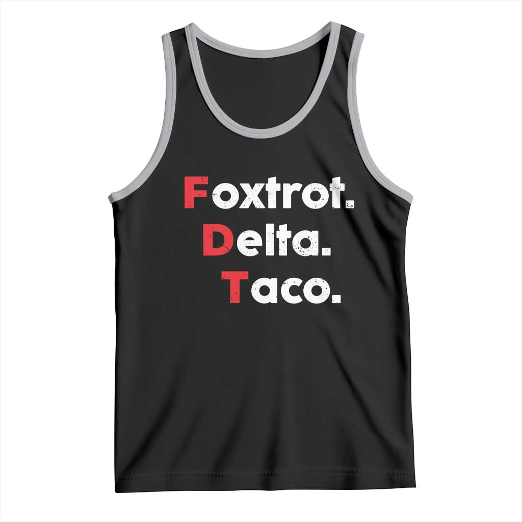 Foxtrot Delta Taco Tank Top Subtle FDT Resist TS10 Black Athletic Heather Print Your Wear