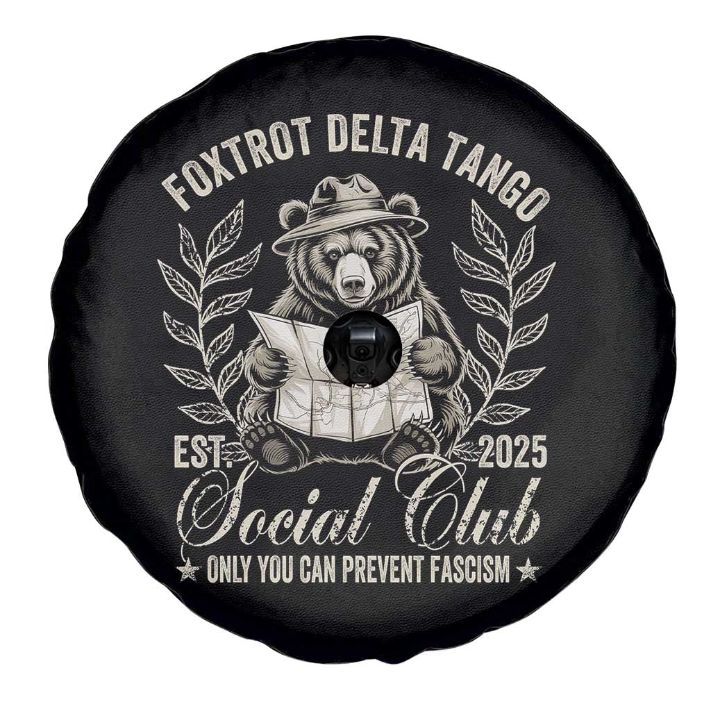 Foxtrot Delta Tango FDT Social Club Spare Tire Cover Only You Can Prevent Fascism Retro Bear TS02 Print Your Wear