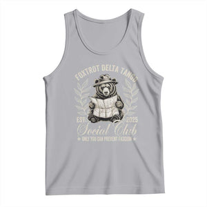 Foxtrot Delta Tango FDT Social Club Tank Top Only You Can Prevent Fascism Retro Bear TS02 Athletic Heather Print Your Wear