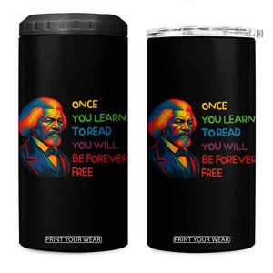 Frederick Douglass Inspirational 4 in 1 Can Cooler Tumbler Learn to Read Be Forever Free Black Leader TS02 One Size: 16 oz Black Print Your Wear