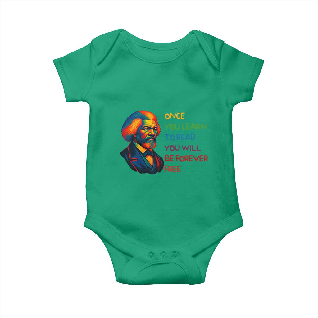 Frederick Douglass Inspirational Baby Onesie Learn to Read Be Forever Free Black Leader TS02 Irish Green Print Your Wear