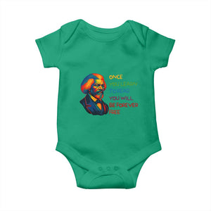 Frederick Douglass Inspirational Baby Onesie Learn to Read Be Forever Free Black Leader TS02 Irish Green Print Your Wear