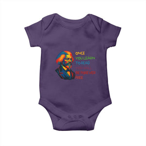 Frederick Douglass Inspirational Baby Onesie Learn to Read Be Forever Free Black Leader TS02 Purple Print Your Wear
