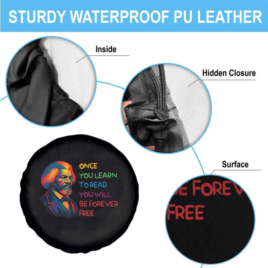 Frederick Douglass Inspirational Spare Tire Cover Learn to Read Be Forever Free Black Leader TS02 Print Your Wear