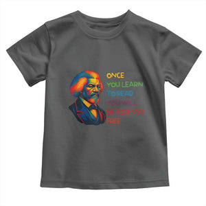 Frederick Douglass Inspirational Toddler T Shirt Learn to Read Be Forever Free Black Leader TS02 Dark Heather Print Your Wear