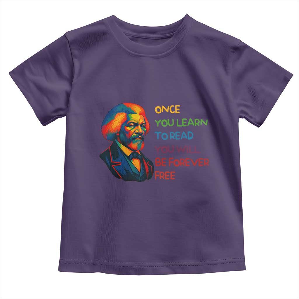 Frederick Douglass Inspirational Toddler T Shirt Learn to Read Be Forever Free Black Leader TS02 Purple Print Your Wear