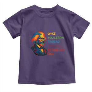 Frederick Douglass Inspirational Toddler T Shirt Learn to Read Be Forever Free Black Leader TS02 Purple Print Your Wear
