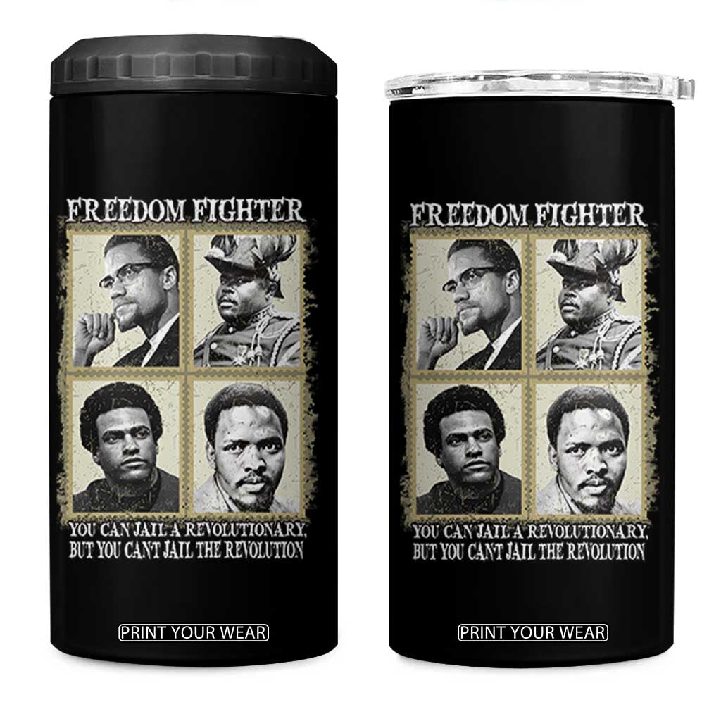 Freedom Fighters Heritage 4 in 1 Can Cooler Tumbler Malcolm X Marcus Garvey Huey P Newton Steve Biko Revolution TS02 One Size: 16 oz Black Print Your Wear