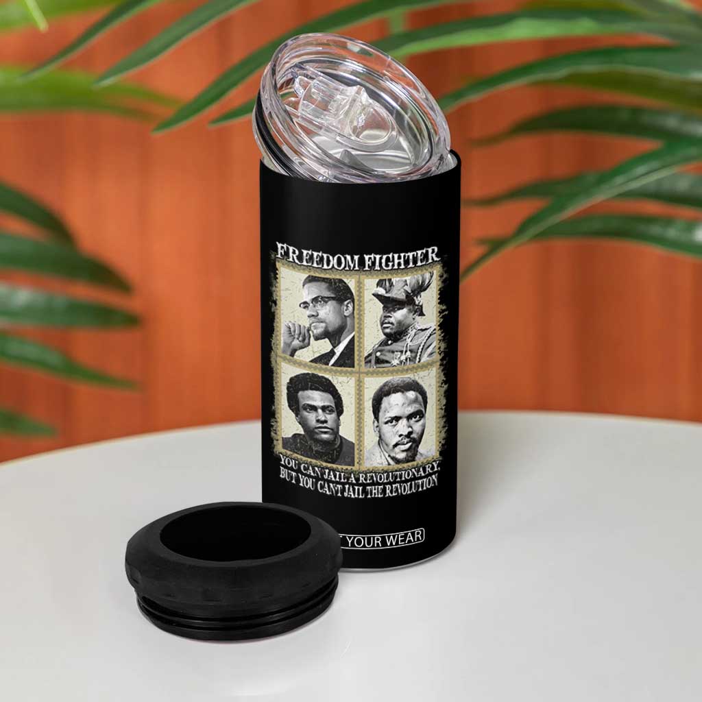 Freedom Fighters Heritage 4 in 1 Can Cooler Tumbler Malcolm X Marcus Garvey Huey P Newton Steve Biko Revolution TS02 Print Your Wear