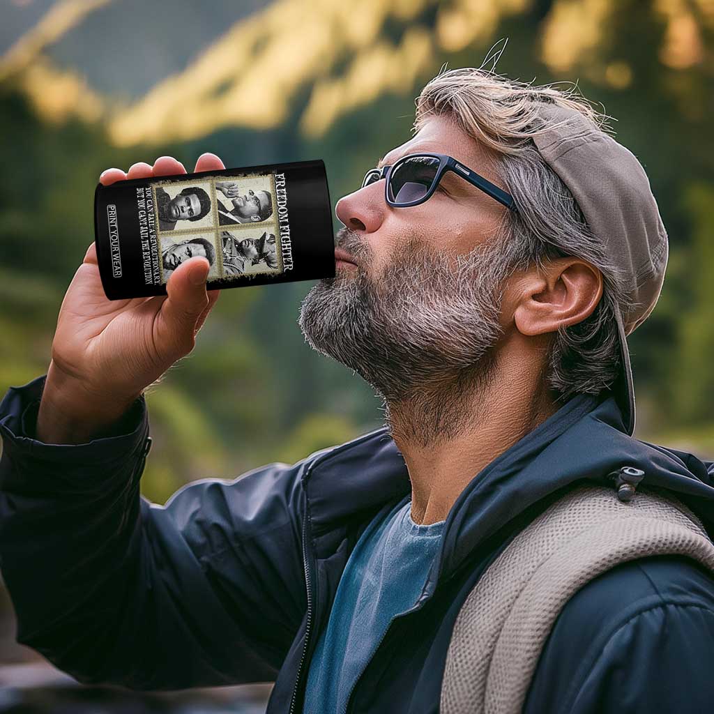 Freedom Fighters Heritage 4 in 1 Can Cooler Tumbler Malcolm X Marcus Garvey Huey P Newton Steve Biko Revolution TS02 Print Your Wear