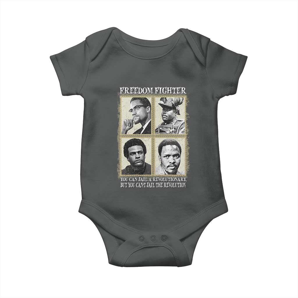 Freedom Fighters Heritage Baby Onesie Malcolm X Marcus Garvey Huey P Newton Steve Biko Revolution TS02 Dark Heather Print Your Wear