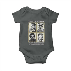 Freedom Fighters Heritage Baby Onesie Malcolm X Marcus Garvey Huey P Newton Steve Biko Revolution TS02 Dark Heather Print Your Wear