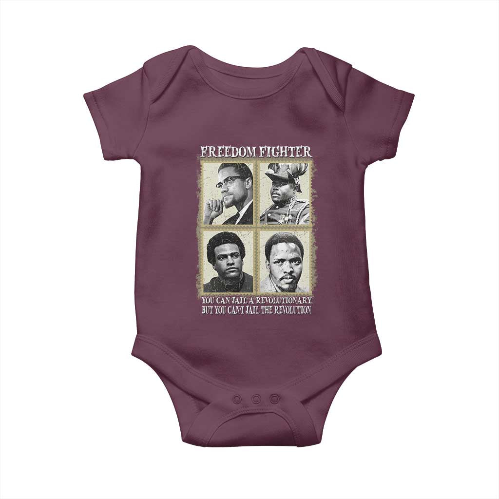 Freedom Fighters Heritage Baby Onesie Malcolm X Marcus Garvey Huey P Newton Steve Biko Revolution TS02 Maroon Print Your Wear