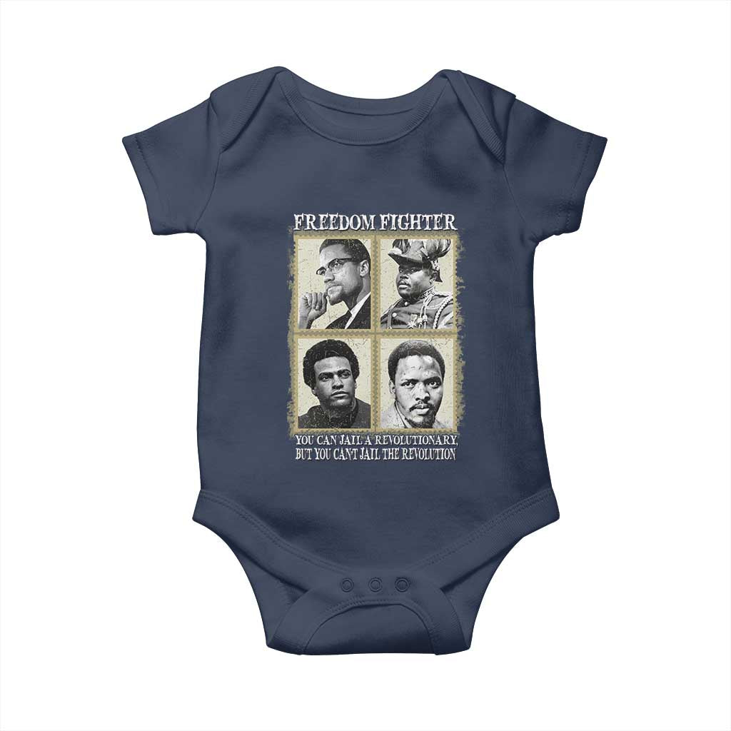Freedom Fighters Heritage Baby Onesie Malcolm X Marcus Garvey Huey P Newton Steve Biko Revolution TS02 Navy Print Your Wear